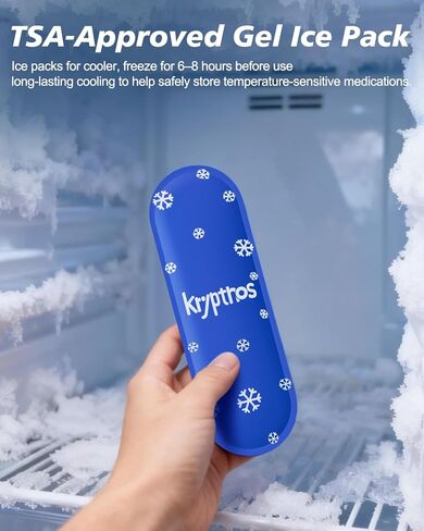 حقيبة حمل EpiPen المحمولة من Krypthos، حقيبة طبية للطوارئ لأقلام حاقن Zepbound أو Mounjaro أو جهاز استنشاق الربو، وحقيبة سفر لمرضى السكري والمزيد لرياضات السفر والتخزين المنزلي (برتقالي) in Kuwait