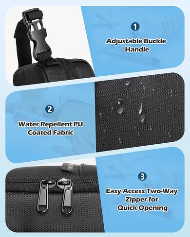 Diabetes Travel Case with 2 Ice Packs, Insulin Cooler Travel Case with Multiple Pockets and Buckle Handle, Black in Kuwait