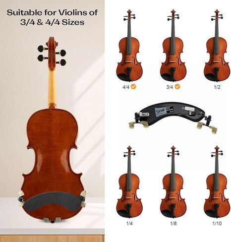 Wolf Forte Secondo Violin Shoulder Rest | Fits 3/4-4/4 Size | Height & Width Adjustable | Ergonomic Design in Saudi Arabia