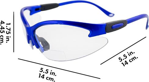 Birdz Eyewear Flamingo Safety Glasses for Nurses Dental Assistant Glasses Shooting Sunglasses for Women Ladies Men Blue Frame & Clear 1.5 Magnification Bifocal Lens in Saudi Arabia