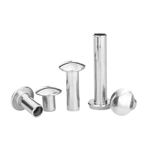 2-30 قطعة المسامير شبه الأنبوبية M4 M4.5 M5 M6 M8 M10 رأس الجمالون برشام بيضاوي الرأس شبه برشام مجوف 304 الفولاذ المقاوم للصدأ L: 5-85 مم (M4-30pcs، 13 مم) in Kuwait