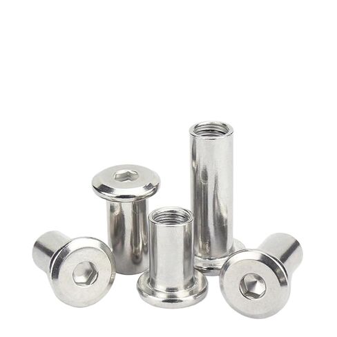 1~10PCS M2 M3 M4 M5 M6 M8 M10 304 Stainless Steel Flat Head Chamfered Furniture Hexagonal Butt Lock Nuts Butt Plywood Screws(10mm,M6-5PCS) in Kuwait