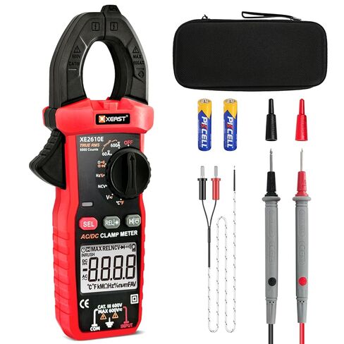 Inrush Clamp Meter Multimeter T-RMS 6000 Counts Auto-Range جهاز قياس الجهد الكهربي أمبير متر مع تيار متردد/تيار مستمر وسعة الجهد NCV تردد سلك مباشر مقاومة الصمام الثنائي واستمرارية درجة الحرارة in Kuwait