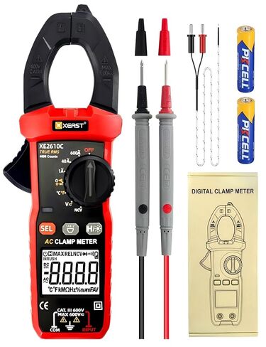 Inrush Clamp Meter Multimeter T-RMS 6000 Counts Auto-Range جهاز قياس الجهد الكهربي أمبير متر مع تيار متردد/تيار مستمر وسعة الجهد NCV تردد سلك مباشر مقاومة الصمام الثنائي واستمرارية درجة الحرارة in Saudi Arabia