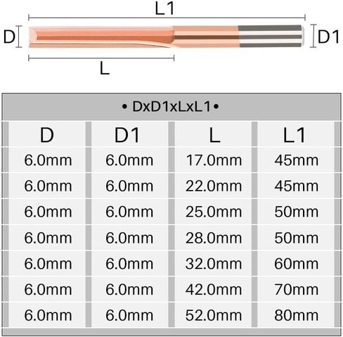 CNC Router Bits 6mm Shank Straight Milling Cutter 2 Flute Titanium Coated Carbide End Mill for MDF Acrylic Chipboard Wood(6x32mm) in Saudi Arabia