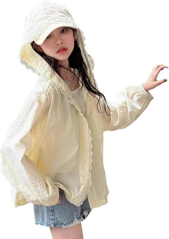 Sun Shirts for Girls Lightweight Long Sleeve UPF 50+ Sun Protection Hoodie Jackets SPF UV Shirt Summer Going Out Clothes in Saudi Arabia