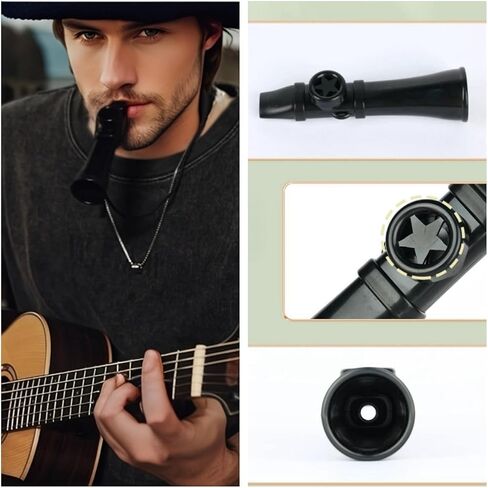 Premium Kazoo 3 Pcs, Upgraded Kazoo No Membrane Replacement Easy to Learn Musical Instruments Great Sound Solo Play Fun Kazoos for Guitar, Ukulele, Piano, Unique Gift for All Ages in Kuwait