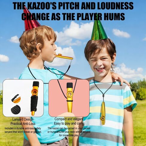 Kazoos With Kazoo Flute Diaphragms,Musical Instruments,Good Gift for Adult,A Good Companion for Ukulele, Violin, Guitar,Piano Keyboard-Gold in Saudi Arabia