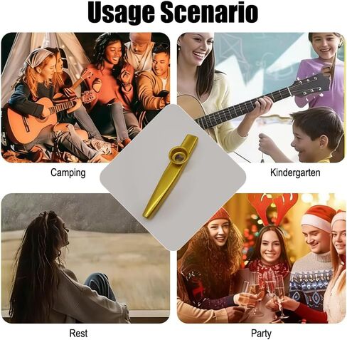 Kazoos With Kazoo Flute Diaphragms,Musical Instruments,Good Gift for Adult,A Good Companion for Ukulele, Violin, Guitar,Piano Keyboard-Gold in Saudi Arabia