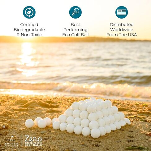 كرات الجولف Zero® القابلة للتحلل البيولوجي | 100 كرة | كرات جولف صديقة للبيئة وغير سامة للعب على الواجهة البحرية | معتمد للتحلل البيولوجي | أفضل أداء كرة جولف قابلة للتحلل البيولوجي | صنعت في الولايات المتحدة الأمريكية in Kuwait