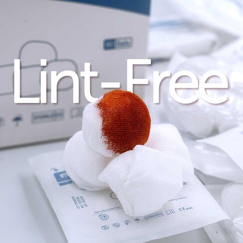 كرات شاش معقمة، 100% قطن، مغلفة بشكل فردي، قطر 1 بوصة، للاستخدام الطبي والعناية بالجروح والرعاية المنزلية، عبوة من 80 قطعة in Kuwait