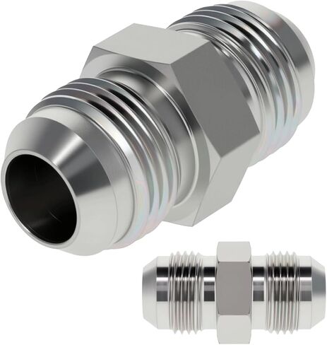 موصل خرطوم هيدروليكي 3/8 بوصة ذكر JIC (9/16 بوصة - 18 خيط) × 3/8 بوصة ذكر JIC 2403-06-06 SAE J514 قياسي، تركيب محول أنبوب مستقيم من الفولاذ الكربوني المتوهج (عبوتان) in Kuwait