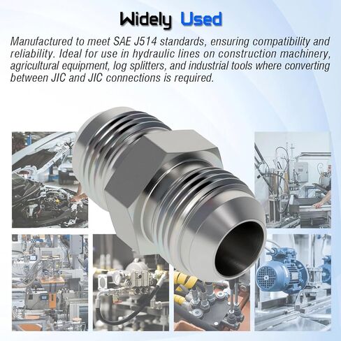 موصل خرطوم هيدروليكي 3/8 بوصة ذكر JIC (9/16 بوصة - 18 خيط) × 3/8 بوصة ذكر JIC 2403-06-06 SAE J514 قياسي، تركيب محول أنبوب مستقيم من الفولاذ الكربوني المتوهج (عبوتان) in Kuwait