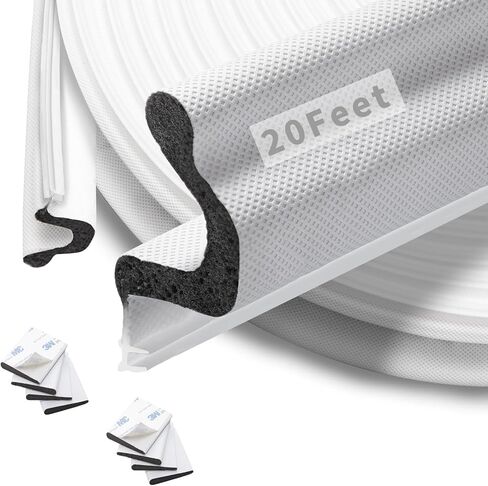 40 Feet Kerf Door Weather Stripping Seal With 8 PCS Corner Seals, Long Reach V-Shaped Strip for Frame Insulation and Soundproofing Large Gaps (Brown) in Kuwait