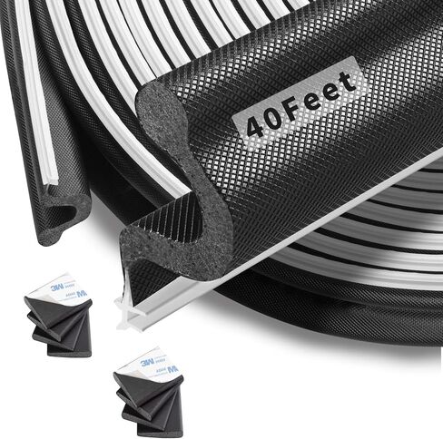 40 Feet Kerf Door Weather Stripping Seal With 8 PCS Corner Seals, Long Reach V-Shaped Strip for Frame Insulation and Soundproofing Large Gaps (Brown) in Saudi Arabia