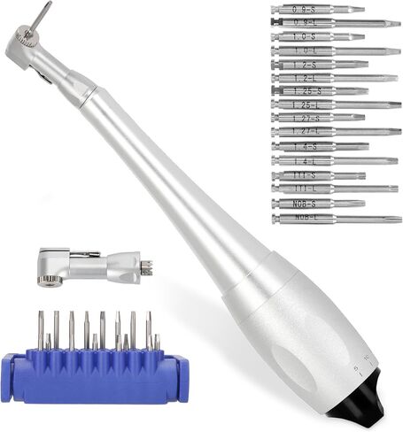 Implant Universal Hex Driver Screw Screwdriver Kit, with (5-35N.Cm) 7 Kinds of Torque +16 Universal Screws, Metal Plate Lock Design, Dual Head Design, for Dental Clinic in Kuwait