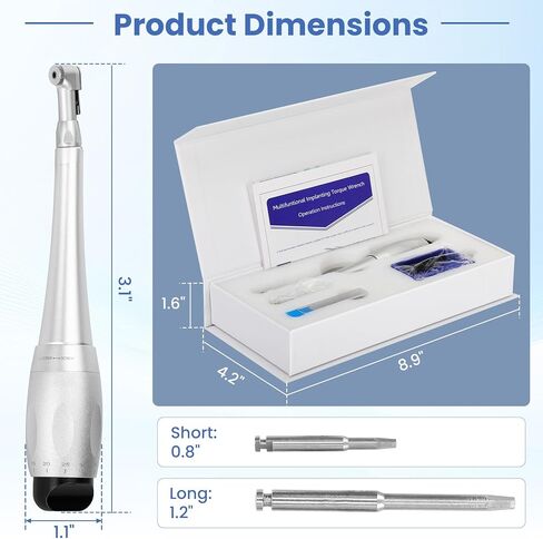 Implant Universal Hex Driver Screw Screwdriver Kit, with (5-35N.Cm) 7 Kinds of Torque +16 Universal Screws, Metal Plate Lock Design, Dual Head Design, for Dental Clinic in Kuwait