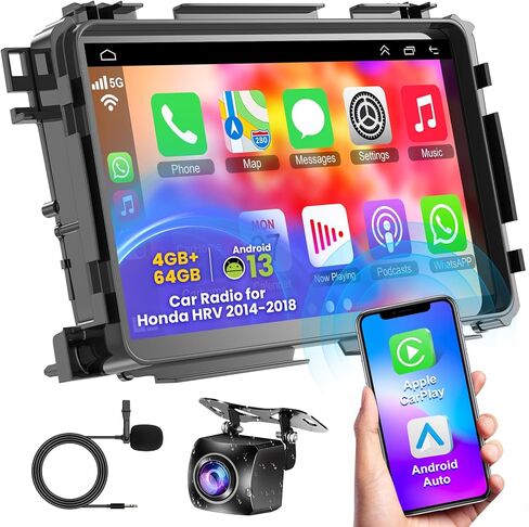 Android 13 Car Stereo لـ Honda Vezel HRV 2014 2015 2015 2017 2018 مع Carplay و Android Auto ، 5G WiFi ، 9 " in Kuwait