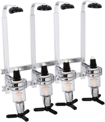 HEEPDD Wallmounted Alcohol Dispenser, Measure Stand with Leak Proof Valve for Home Bar and Kitchen Use Wallmounted Alcohol Dispenser, 4-Bottle Nan Household Daily Necessities in Saudi Arabia