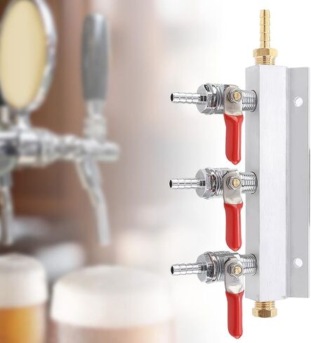 HEEPDD 3 Way CO2 Gas Distribution Manifold, Copper Stainless Steel, Beer Dispensing and Wine Making Tool for Home Use 3 Way CO2 Gas Distribution Manifold, Aluminum Nan Kitchen in Saudi Arabia