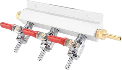 HEEPDD 3 Way CO2 Gas Distribution Manifold, Copper Stainless Steel, Beer Dispensing and Wine Making Tool for Home Use 3 Way CO2 Gas Distribution Manifold, Aluminum Nan Kitchen in Saudi Arabia