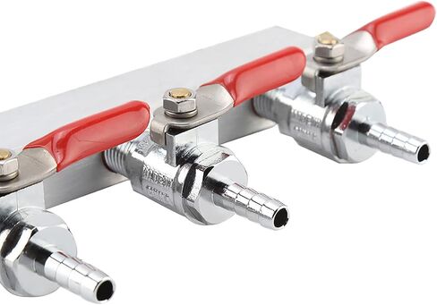 HEEPDD 3 Way CO2 Gas Distribution Manifold, Copper Stainless Steel, Beer Dispensing and Wine Making Tool for Home Use 3 Way CO2 Gas Distribution Manifold, Aluminum Nan Kitchen in Saudi Arabia