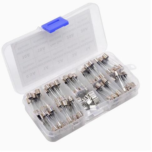 72 قطعة 6X30 مللي متر الزجاج فيوز 0.5A 1A 2A 3A 5A 10A 15A 20A 30A 6x30 مللي متر فيوز عينة صندوق مع حامل in Kuwait
