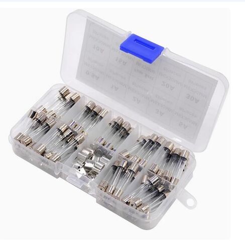 72 قطعة 6X30 مللي متر الزجاج فيوز 0.5A 1A 2A 3A 5A 10A 15A 20A 30A 6x30 مللي متر فيوز عينة صندوق مع حامل in Kuwait