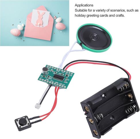 Recordable Sound Module, DIY Music Voice Recording Module Chip with Speaker, Can Recording 4 Minutes for Personalized Greetings, Holiday Crafts Cards in Saudi Arabia