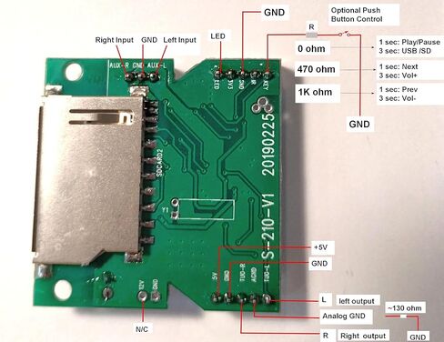 3PCS mp3 Player Board Module with Both USB/SD Card U Disk | Play MP3 decoder Board with Stereo Audio Decoding | 5V 2 Audio Channels in Kuwait