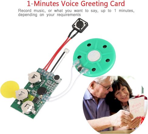 FOSA 60 Seconds Recordable Voice Sound Chip, Recordable Sound Module for DIY Greeting Cards, with Light Activation & Replaceable Battery in Kuwait