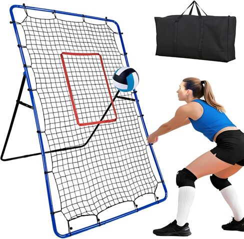 Volleyball Rebounder Net,7x4FT Bounce Back Training Equipment with 5 Adjustable Angles, Volleyball Practice Net for Bumping & Spiking, Lacrosse Baseball Soccer Trainer for Backyard in Kuwait