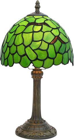 Tiffany Lamp Green Dragonfly Glass Glass Table مصباح 8x8x14 بوصات أخضر Dragonfly على طراز القراءة ديكور الضوء بجانب غرفة المعيشة غرفة نوم (H1057-Green Dragonfly) in Saudi Arabia