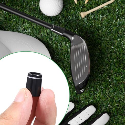 Black Golf Ferrules Compatible with Irons, 12 Pcs 0.335 Inch Tip Irons Shaft Golf Club Shafts Sleeve Adapter Black Golfs Iron ferrules with Single Silver Ring for All Iron Shaft in Saudi Arabia
