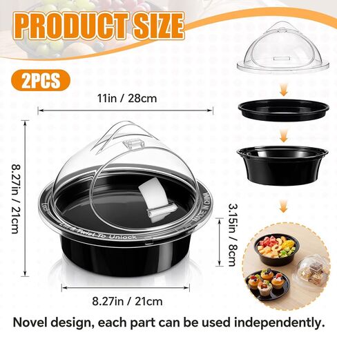 Sawysine 6-Piece Acrylic 10'' x 8.3'' Take-to-Serve Sample Dome Set Round Clear Food Service Sample Display Stands for Grocery Store Bar Bakery Supermarket Restaurant Trade Show Sampling in Saudi Arabia