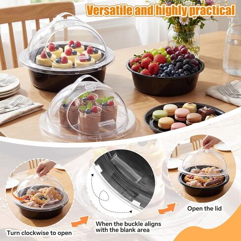 Sawysine 6-Piece Acrylic 10'' x 8.3'' Take-to-Serve Sample Dome Set Round Clear Food Service Sample Display Stands for Grocery Store Bar Bakery Supermarket Restaurant Trade Show Sampling in Saudi Arabia
