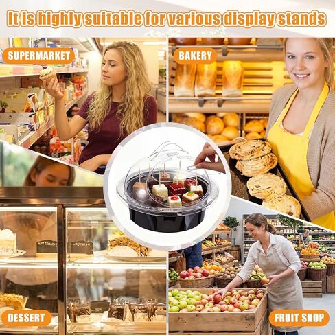 Sawysine 6-Piece Acrylic 10'' x 8.3'' Take-to-Serve Sample Dome Set Round Clear Food Service Sample Display Stands for Grocery Store Bar Bakery Supermarket Restaurant Trade Show Sampling in Saudi Arabia