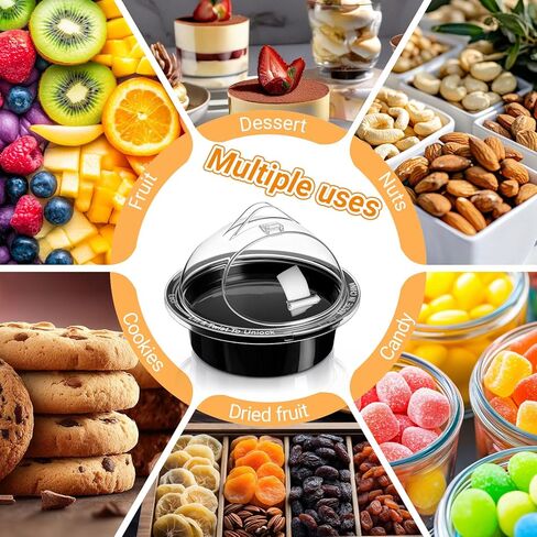 Sawysine 6-Piece Acrylic 10'' x 8.3'' Take-to-Serve Sample Dome Set Round Clear Food Service Sample Display Stands for Grocery Store Bar Bakery Supermarket Restaurant Trade Show Sampling in Saudi Arabia
