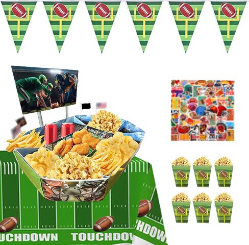Football Party Food Tray Supplies Kit, Party Food Tray Set, Football Party Favors for Birthday, Snacks Display Stadium in Saudi Arabia