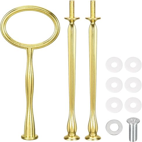 1 Set Cake Tray Stand Handle Cupcake Dessert Plate Hardware Fitting Holder Rod Stand Handle for Cake Stand Wedding Party, 3-Tiers Oval Gold in Saudi Arabia