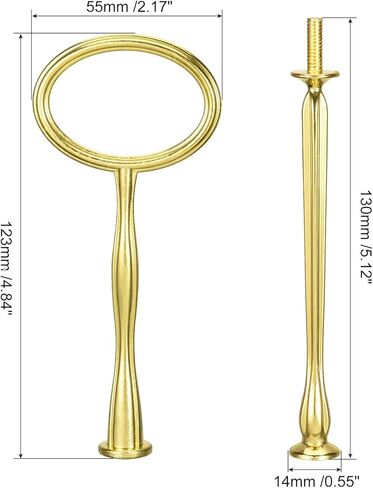 1 Set Cake Tray Stand Handle Cupcake Dessert Plate Hardware Fitting Holder Rod Stand Handle for Cake Stand Wedding Party, 3-Tiers Oval Gold in Saudi Arabia