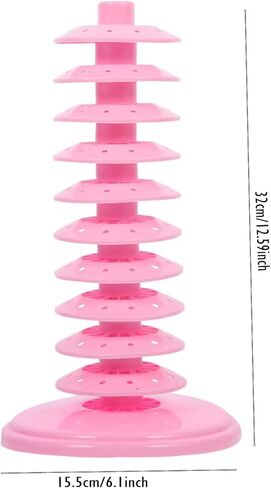 120-Hole Adjustable 10-Tier Cake Pop Stand & Lollipop Display Holder, Pink Plastic Drying Tower for Wedding Birthday Party Supplies, Candy Cotton Candy Stand Holder in Kuwait