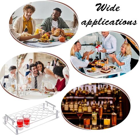 UNICRAFTALE 18 Shot Glass Tray Holder Bar Acrylic Shot Glasses Holders Beer Wine Glass Cup Serving Tray Cups Organizer Holder Shot Glass Display for Bar Club Family Christmas Party in Saudi Arabia