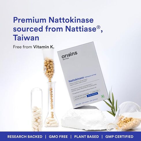 Nattiase® Nattokinase 2000FU | Supports Heart Health & Smooth Circulation| GMP Certified| 28 Veg Capsules (Pack of 1) in Saudi Arabia