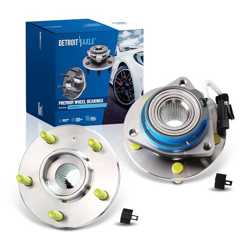 Detroit Axle - 2 Front Wheel Bearing Hubs for 2002-2008 Dodge Ram 1500 [5 Lug] 2003 2004 2005 2006 2007 Wheel Bearing and Hub Assembly Set Replacement, Pair Hubs in Saudi Arabia