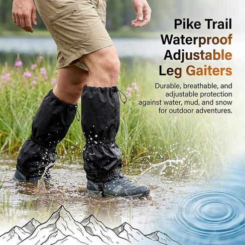 زوج واحد من جراميق الساق قابل للتعديل - واقيات ساق خفيفة الوزن مقاومة للماء للرجال والنساء - تمساح مضاد لدغات البعوض لأحذية المشي لمسافات طويلة - أساسيات المشي لمسافات طويلة للصيد والرحلات وصيد الأسماك in Kuwait