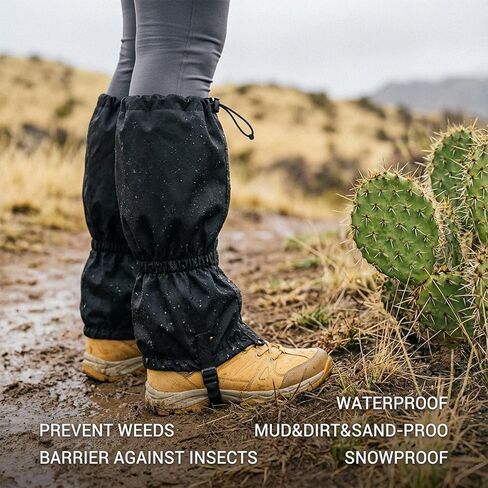 زوج واحد من جراميق الساق قابل للتعديل - واقيات ساق خفيفة الوزن مقاومة للماء للرجال والنساء - تمساح مضاد لدغات البعوض لأحذية المشي لمسافات طويلة - أساسيات المشي لمسافات طويلة للصيد والرحلات وصيد الأسماك in Kuwait