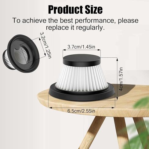 AMUSEGOOD 6 Pack HEPA Filter Replacement Compatible with Cordless Vacuum Cleaner as Seen on TV, Washable and Reusable Handheld Portable Vac Replacement Parts in Saudi Arabia