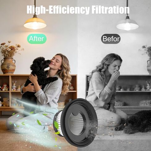 AMUSEGOOD 6 Pack HEPA Filter Replacement Compatible with Cordless Vacuum Cleaner as Seen on TV, Washable and Reusable Handheld Portable Vac Replacement Parts in Saudi Arabia