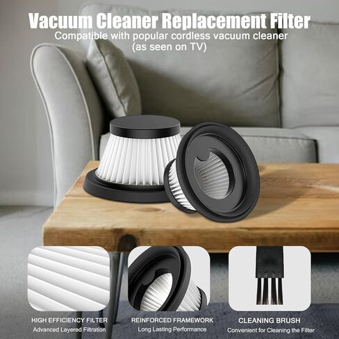 AMUSEGOOD 6 Pack HEPA Filter Replacement Compatible with Cordless Vacuum Cleaner as Seen on TV, Washable and Reusable Handheld Portable Vac Replacement Parts in Saudi Arabia